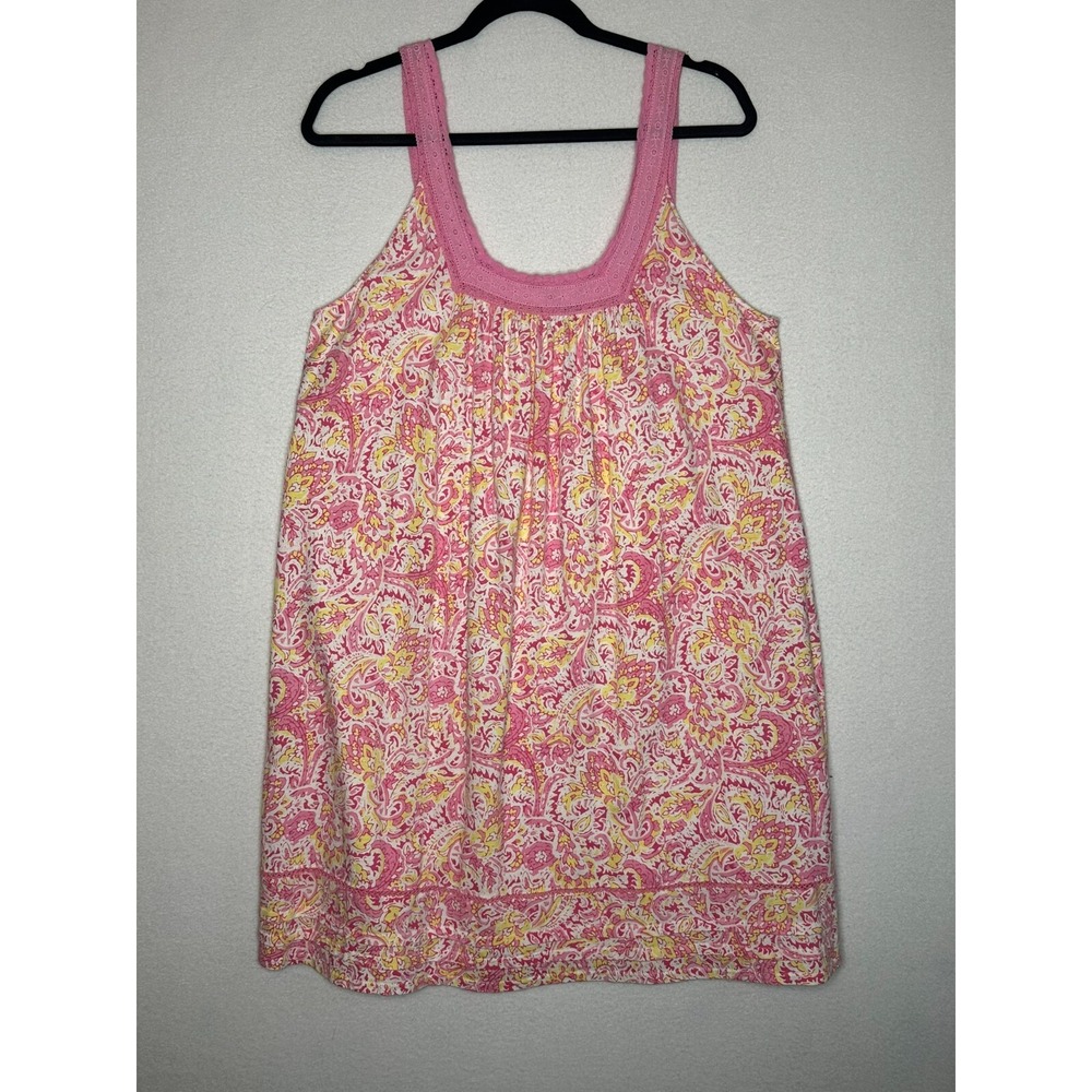 Liz Claiborne Sleepwear Pink Paisley Babydoll Nightgown Large 14/16